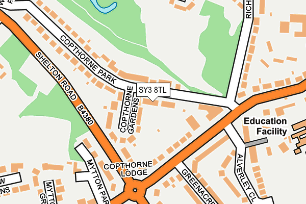 SY3 8TL map - OS OpenMap – Local (Ordnance Survey) SY3 8TL map - OS OpenMap – Local (Ordnance Survey)
