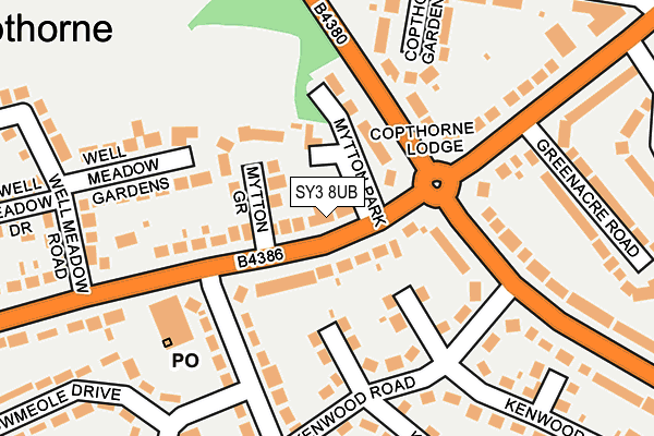 SY3 8UB map - OS OpenMap – Local (Ordnance Survey) SY3 8UB map - OS OpenMap – Local (Ordnance Survey)