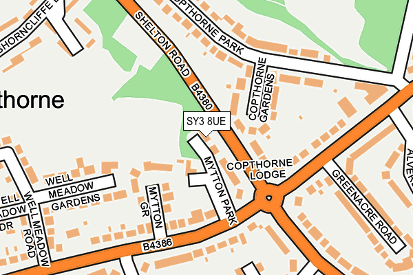 SY3 8UE map - OS OpenMap – Local (Ordnance Survey) SY3 8UE map - OS OpenMap – Local (Ordnance Survey)