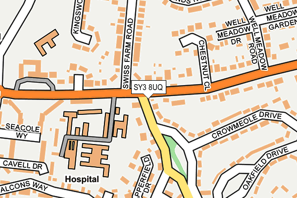 SY3 8UQ map - OS OpenMap – Local (Ordnance Survey) SY3 8UQ map - OS OpenMap – Local (Ordnance Survey)