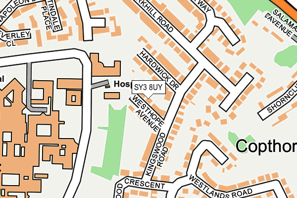 SY3 8UY map - OS OpenMap – Local (Ordnance Survey)
