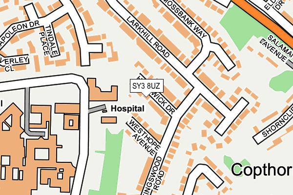SY3 8UZ map - OS OpenMap – Local (Ordnance Survey) SY3 8UZ map - OS OpenMap – Local (Ordnance Survey)