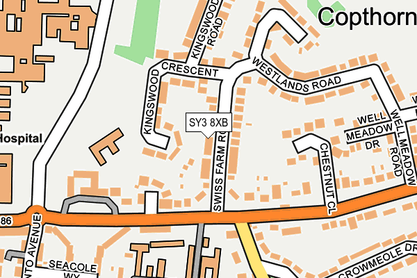 SY3 8XB map - OS OpenMap – Local (Ordnance Survey) SY3 8XB map - OS OpenMap – Local (Ordnance Survey)