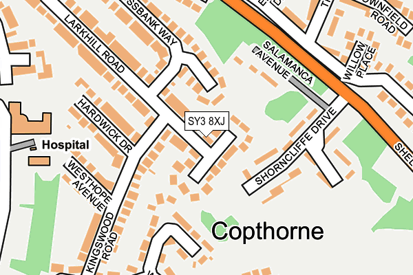 SY3 8XJ map - OS OpenMap – Local (Ordnance Survey) SY3 8XJ map - OS OpenMap – Local (Ordnance Survey)