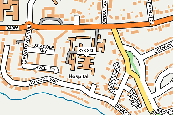 SY3 8XL map - OS OpenMap – Local (Ordnance Survey) SY3 8XL map - OS OpenMap – Local (Ordnance Survey)