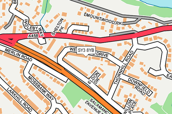 SY3 8YB map - OS OpenMap – Local (Ordnance Survey) SY3 8YB map - OS OpenMap – Local (Ordnance Survey)