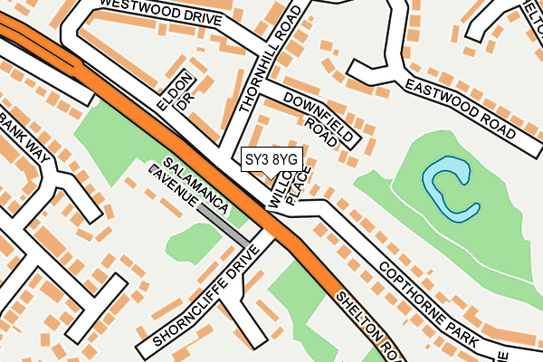 SY3 8YG map - OS OpenMap – Local (Ordnance Survey) SY3 8YG map - OS OpenMap – Local (Ordnance Survey)