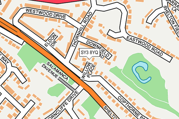 SY3 8YQ map - OS OpenMap – Local (Ordnance Survey) SY3 8YQ map - OS OpenMap – Local (Ordnance Survey)