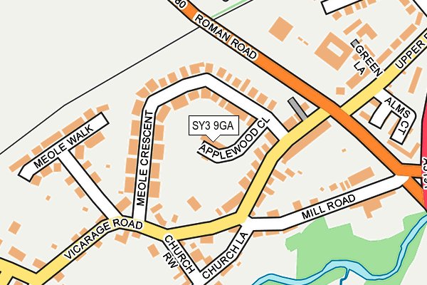 SY3 9GA map - OS OpenMap – Local (Ordnance Survey) SY3 9GA map - OS OpenMap – Local (Ordnance Survey)