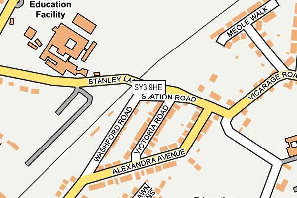 SY3 9HE map - OS OpenMap – Local (Ordnance Survey) SY3 9HE map - OS OpenMap – Local (Ordnance Survey)