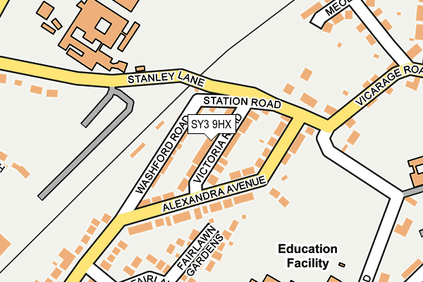 SY3 9HX map - OS OpenMap – Local (Ordnance Survey) SY3 9HX map - OS OpenMap – Local (Ordnance Survey)