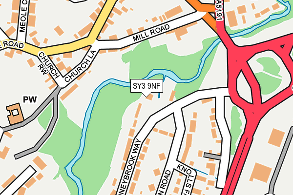 SY3 9NF map - OS OpenMap – Local (Ordnance Survey) SY3 9NF map - OS OpenMap – Local (Ordnance Survey)