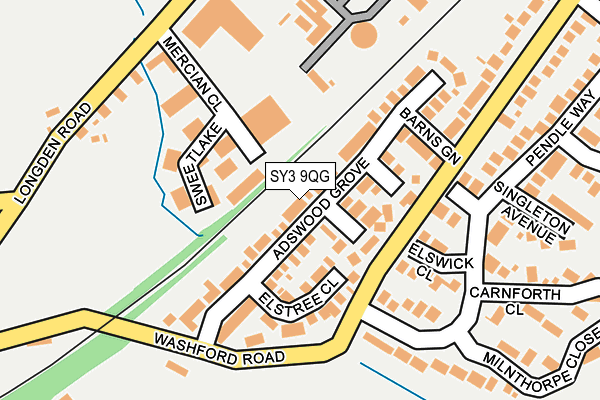 SY3 9QG map - OS OpenMap – Local (Ordnance Survey) SY3 9QG map - OS OpenMap – Local (Ordnance Survey)