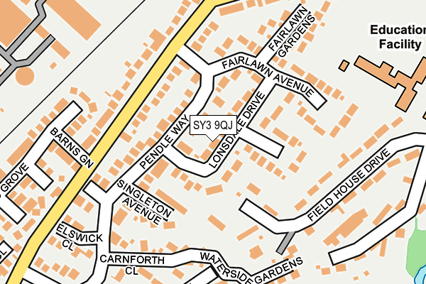 SY3 9QJ map - OS OpenMap – Local (Ordnance Survey) SY3 9QJ map - OS OpenMap – Local (Ordnance Survey)