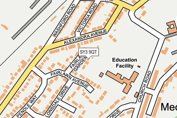 SY3 9QT map - OS OpenMap – Local (Ordnance Survey) SY3 9QT map - OS OpenMap – Local (Ordnance Survey)