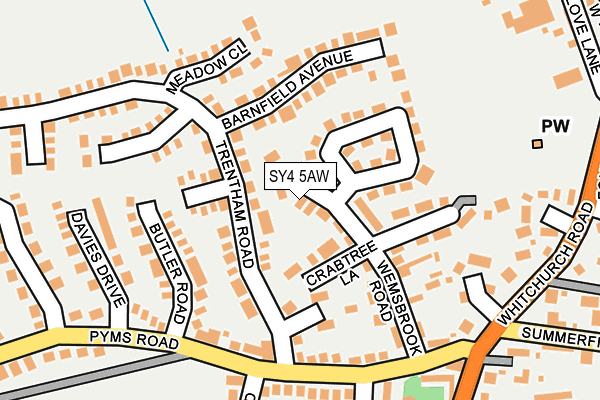 SY4 5AW map - OS OpenMap – Local (Ordnance Survey) SY4 5AW map - OS OpenMap – Local (Ordnance Survey)