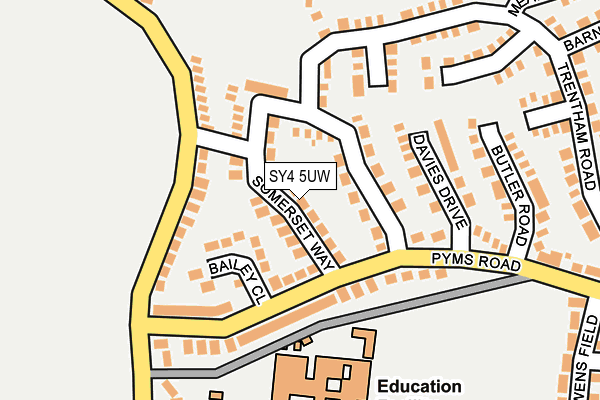 SY4 5UW map - OS OpenMap – Local (Ordnance Survey) SY4 5UW map - OS OpenMap – Local (Ordnance Survey)