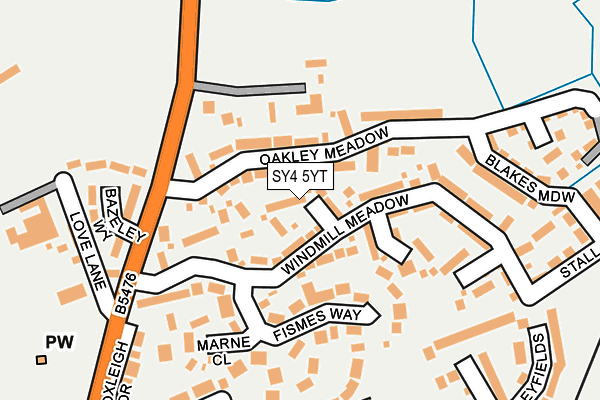 SY4 5YT map - OS OpenMap – Local (Ordnance Survey) SY4 5YT map - OS OpenMap – Local (Ordnance Survey)