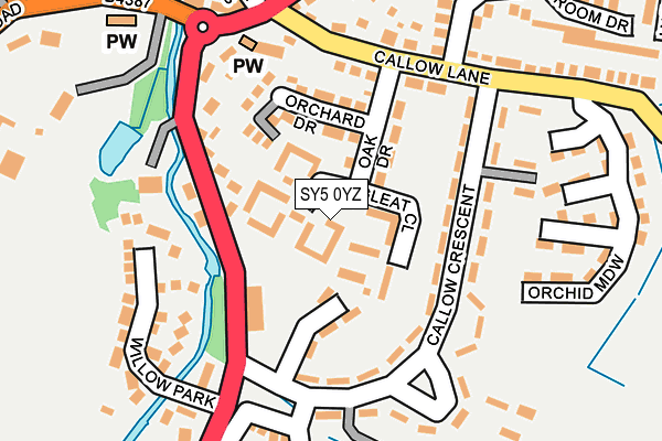 SY5 0YZ map - OS OpenMap – Local (Ordnance Survey) SY5 0YZ map - OS OpenMap – Local (Ordnance Survey)