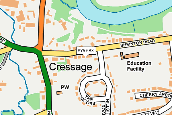 SY5 6BX map - OS OpenMap – Local (Ordnance Survey) SY5 6BX map - OS OpenMap – Local (Ordnance Survey)