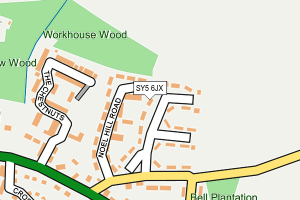 SY5 6JX map - OS OpenMap – Local (Ordnance Survey) SY5 6JX map - OS OpenMap – Local (Ordnance Survey)