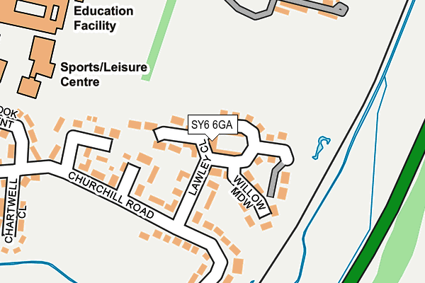 SY6 6GA map - OS OpenMap – Local (Ordnance Survey) SY6 6GA map - OS OpenMap – Local (Ordnance Survey)