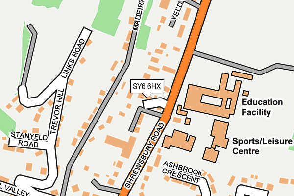 SY6 6HX map - OS OpenMap – Local (Ordnance Survey) SY6 6HX map - OS OpenMap – Local (Ordnance Survey)