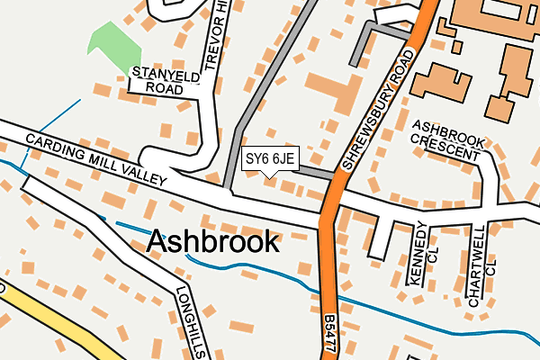 SY6 6JE map - OS OpenMap – Local (Ordnance Survey) SY6 6JE map - OS OpenMap – Local (Ordnance Survey)
