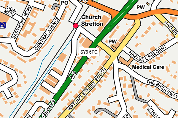 SY6 6PQ map - OS OpenMap – Local (Ordnance Survey) SY6 6PQ map - OS OpenMap – Local (Ordnance Survey)