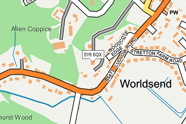 SY6 6QX map - OS OpenMap – Local (Ordnance Survey) SY6 6QX map - OS OpenMap – Local (Ordnance Survey)
