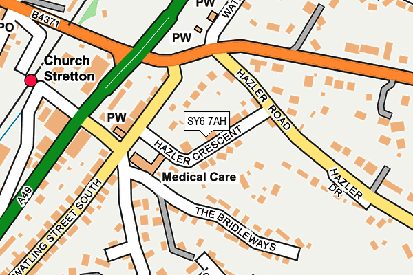 SY6 7AH map - OS OpenMap – Local (Ordnance Survey) SY6 7AH map - OS OpenMap – Local (Ordnance Survey)
