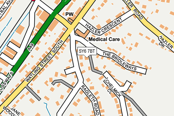 SY6 7BT map - OS OpenMap – Local (Ordnance Survey) SY6 7BT map - OS OpenMap – Local (Ordnance Survey)