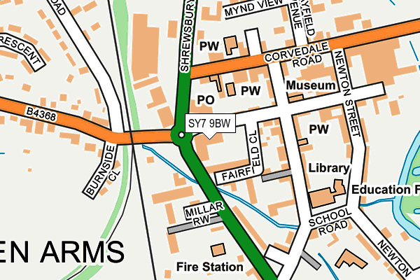 SY7 9BW map - OS OpenMap – Local (Ordnance Survey) SY7 9BW map - OS OpenMap – Local (Ordnance Survey)