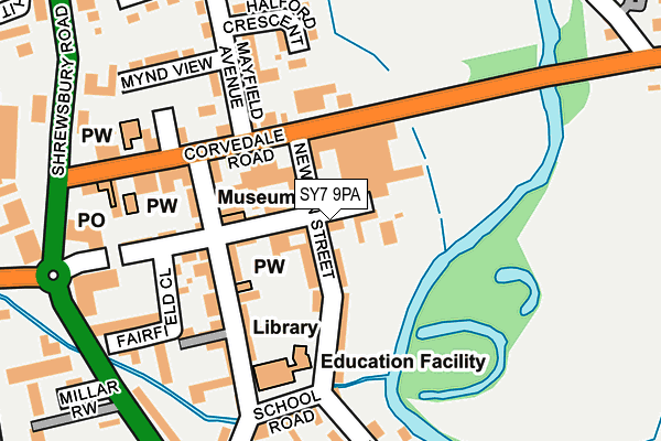 SY7 9PA map - OS OpenMap – Local (Ordnance Survey) SY7 9PA map - OS OpenMap – Local (Ordnance Survey)
