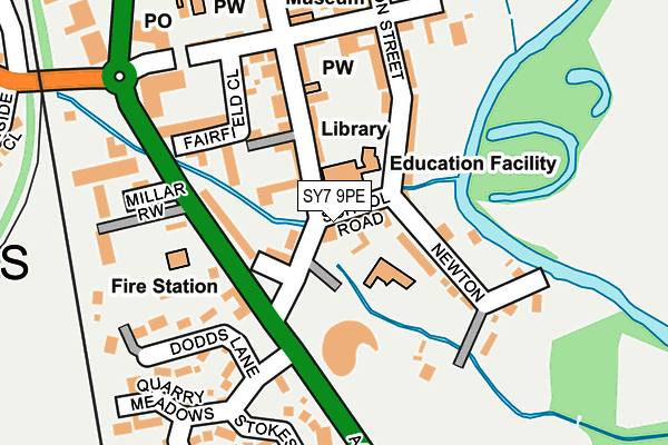 SY7 9PE map - OS OpenMap – Local (Ordnance Survey) SY7 9PE map - OS OpenMap – Local (Ordnance Survey)