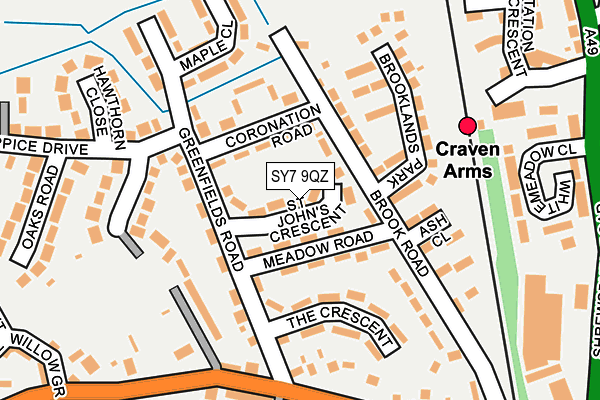 SY7 9QZ map - OS OpenMap – Local (Ordnance Survey) SY7 9QZ map - OS OpenMap – Local (Ordnance Survey)