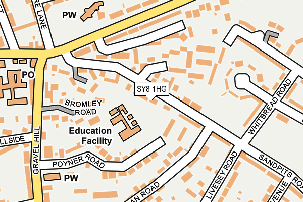 SY8 1HG map - OS OpenMap – Local (Ordnance Survey) SY8 1HG map - OS OpenMap – Local (Ordnance Survey)