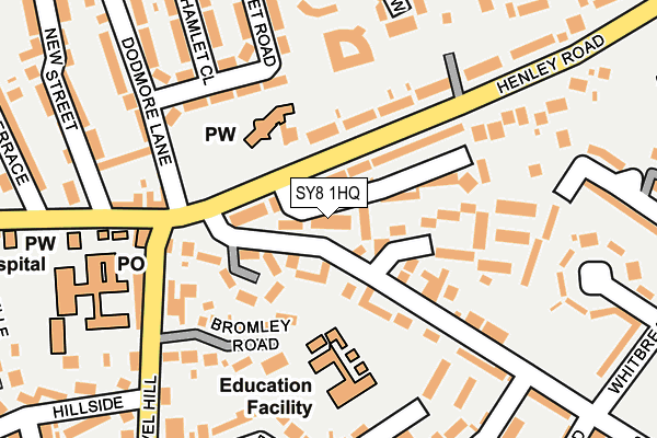 SY8 1HQ map - OS OpenMap – Local (Ordnance Survey)