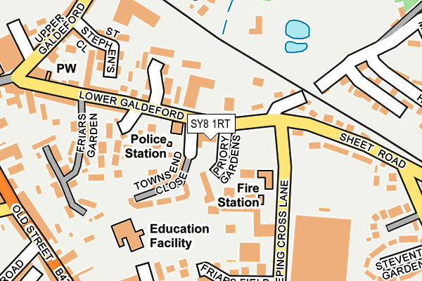 SY8 1RT map - OS OpenMap – Local (Ordnance Survey) SY8 1RT map - OS OpenMap – Local (Ordnance Survey)