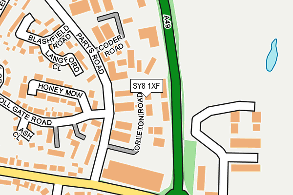 SY8 1XF map - OS OpenMap – Local (Ordnance Survey) SY8 1XF map - OS OpenMap – Local (Ordnance Survey)