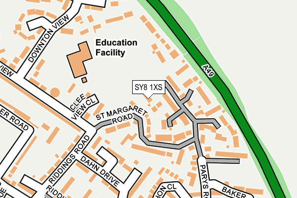 SY8 1XS map - OS OpenMap – Local (Ordnance Survey) SY8 1XS map - OS OpenMap – Local (Ordnance Survey)