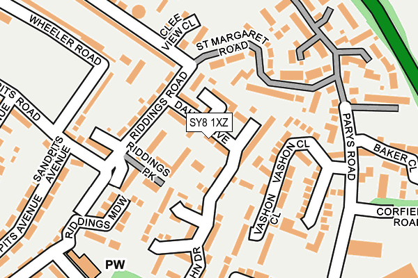 SY8 1XZ map - OS OpenMap – Local (Ordnance Survey) SY8 1XZ map - OS OpenMap – Local (Ordnance Survey)