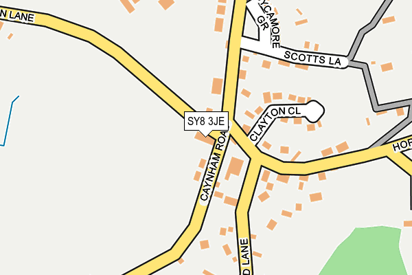 SY8 3JE map - OS OpenMap – Local (Ordnance Survey) SY8 3JE map - OS OpenMap – Local (Ordnance Survey)