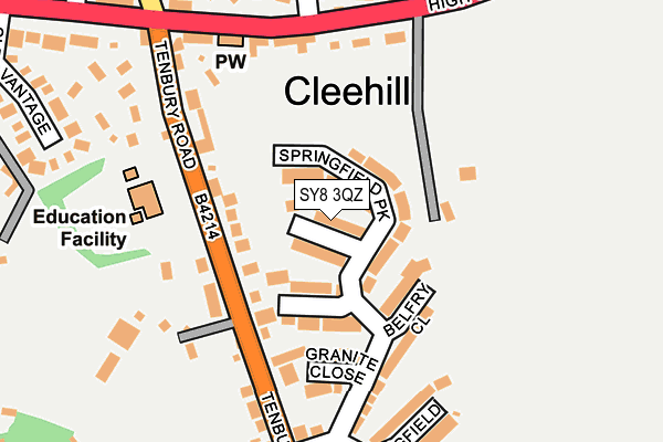 SY8 3QZ map - OS OpenMap – Local (Ordnance Survey) SY8 3QZ map - OS OpenMap – Local (Ordnance Survey)