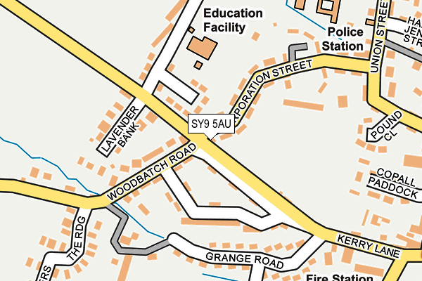 SY9 5AU map - OS OpenMap – Local (Ordnance Survey) SY9 5AU map - OS OpenMap – Local (Ordnance Survey)