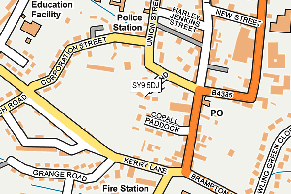 SY9 5DJ map - OS OpenMap – Local (Ordnance Survey) SY9 5DJ map - OS OpenMap – Local (Ordnance Survey)