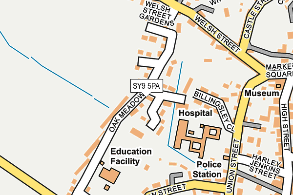 SY9 5PA map - OS OpenMap – Local (Ordnance Survey) SY9 5PA map - OS OpenMap – Local (Ordnance Survey)