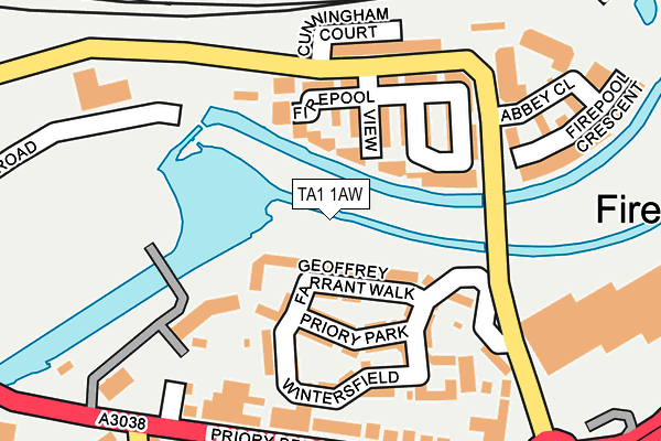 TA1 1AW map - OS OpenMap – Local (Ordnance Survey)