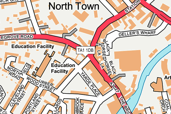 TA1 1DB map - OS OpenMap – Local (Ordnance Survey) TA1 1DB map - OS OpenMap – Local (Ordnance Survey)