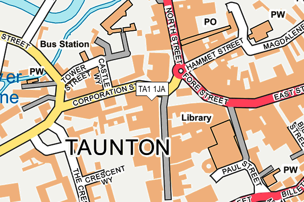 TA1 1JA map - OS OpenMap – Local (Ordnance Survey) TA1 1JA map - OS OpenMap – Local (Ordnance Survey)